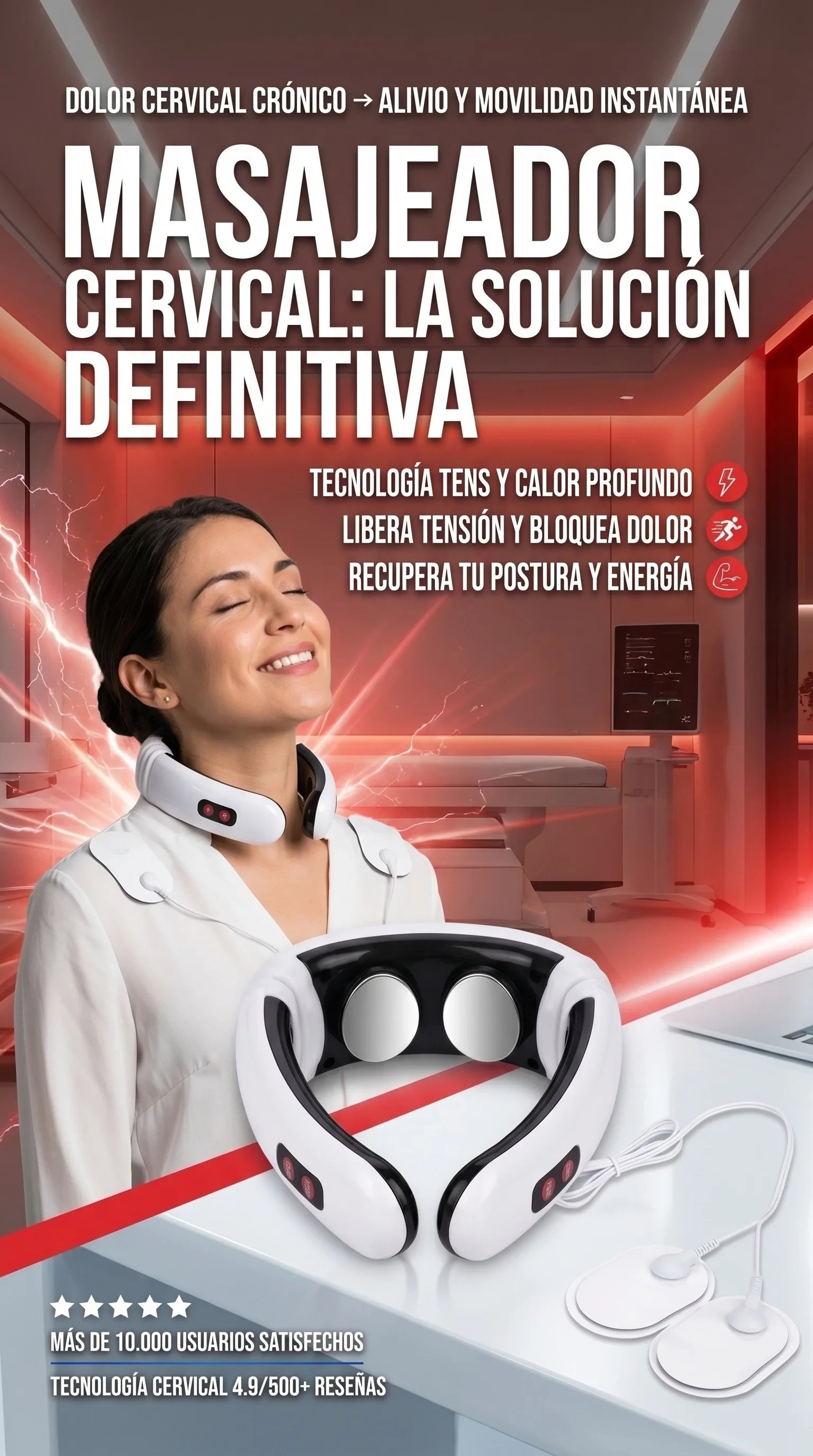 Electro Estimulador Masajeador Cuello