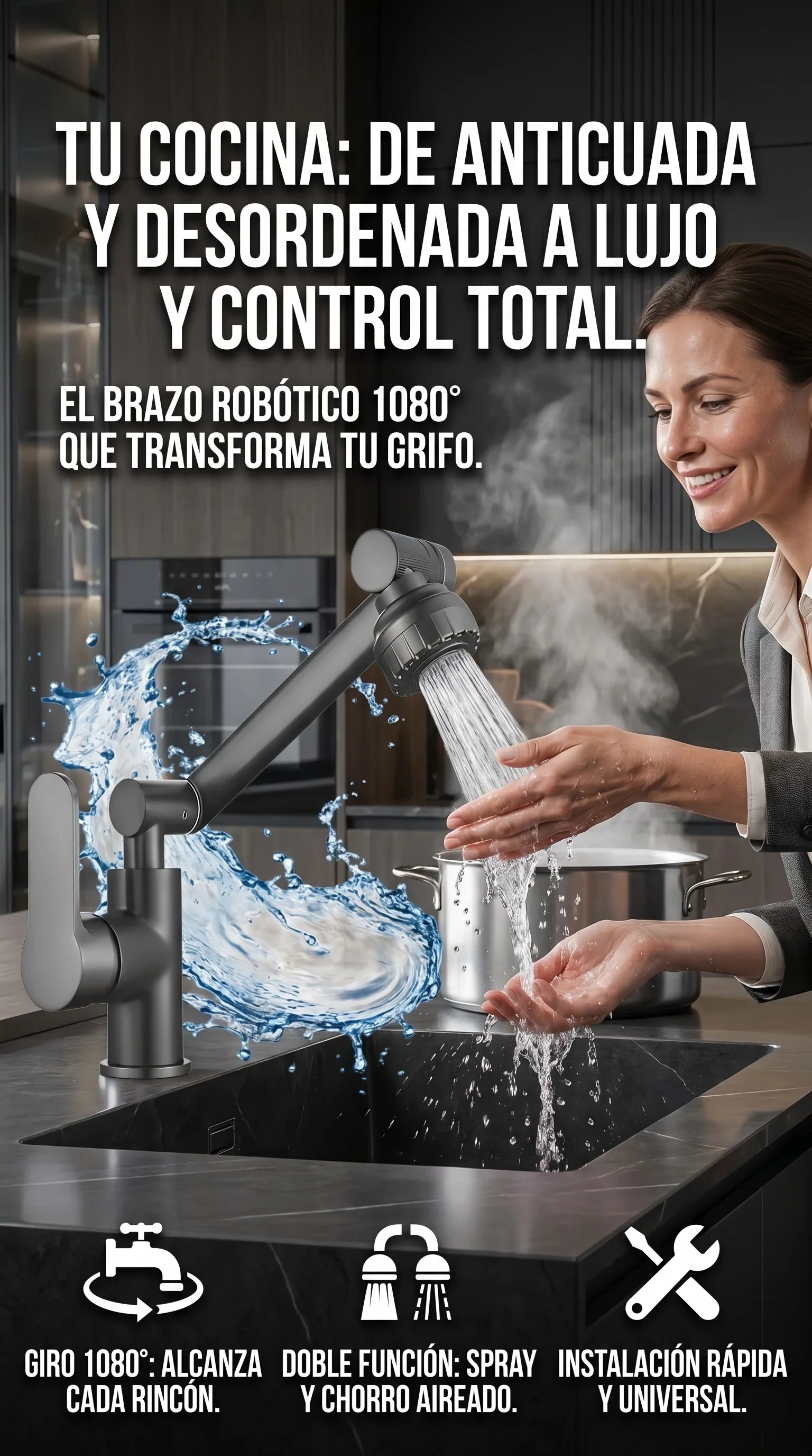 Grifo Flexible de 1080 Grados